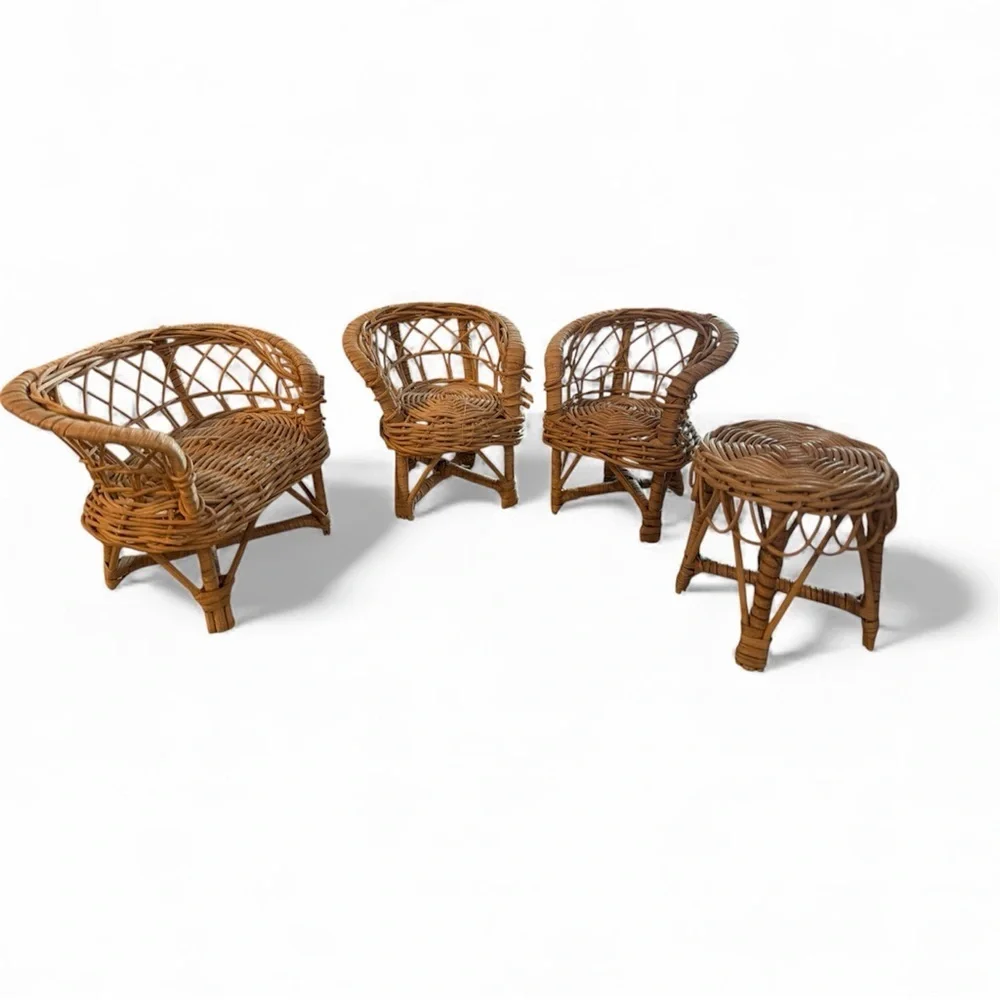 Our Generation Holiday Fireplace, American Girl S'mores Set & Wicker Furniture